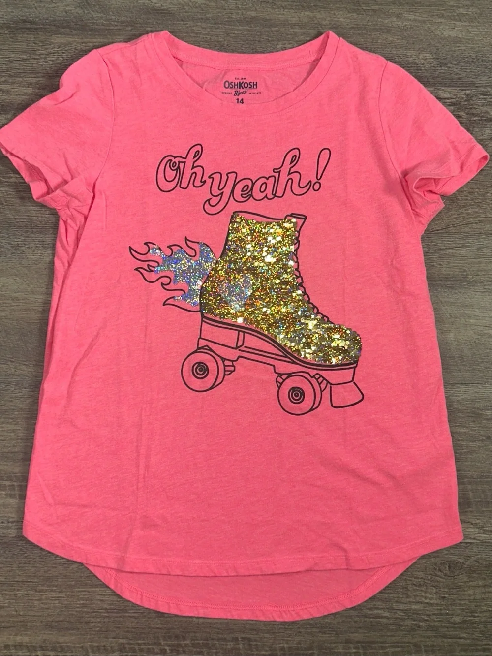 (0026) Girls: 14 Oshkosh 2pc Short Sleeve Shirt Bundle- X3